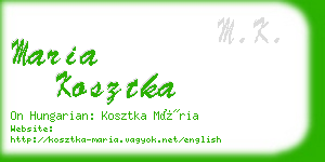 maria kosztka business card